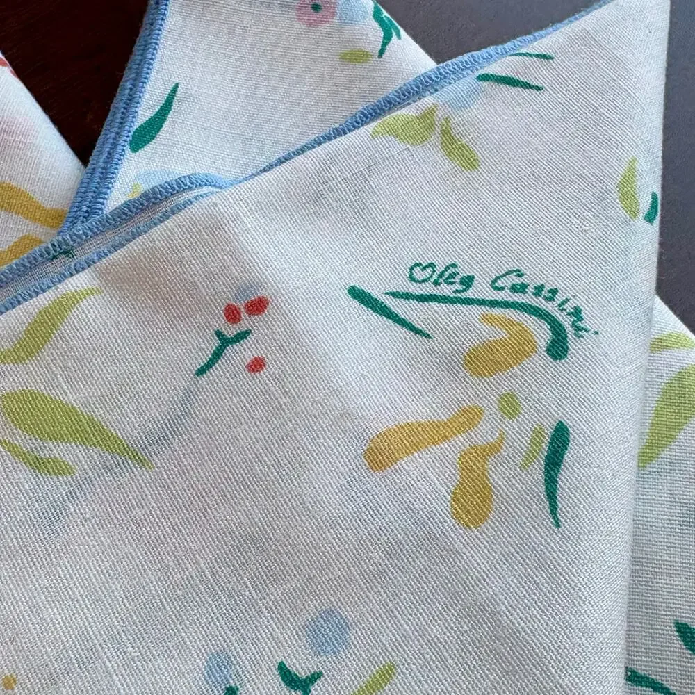 Vintage Oleg Cassini Floral Cotton Cloth Napkins Set of 4